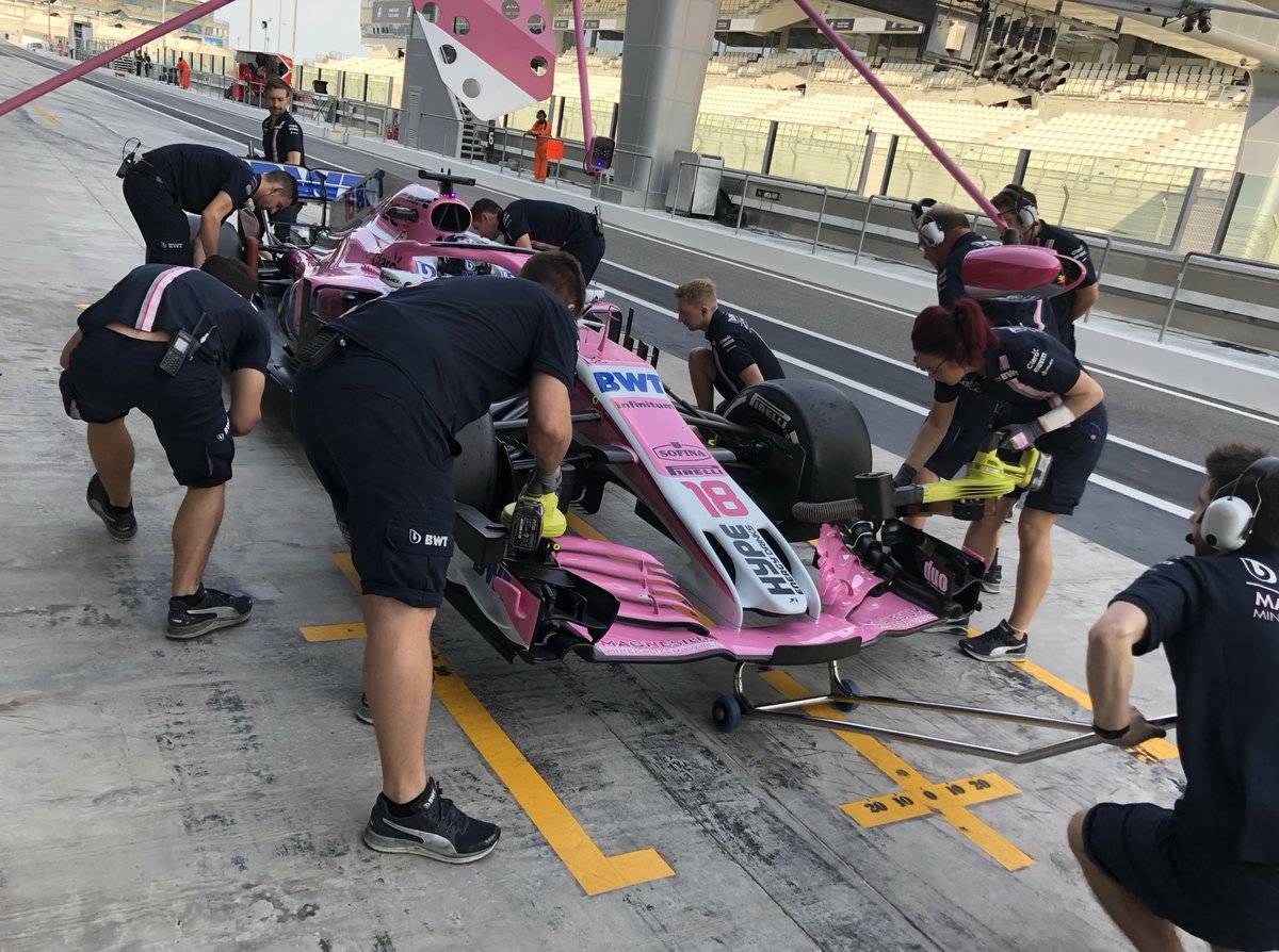 Lance Stroll Force India F1 Test Abu Dhabi Pirelli