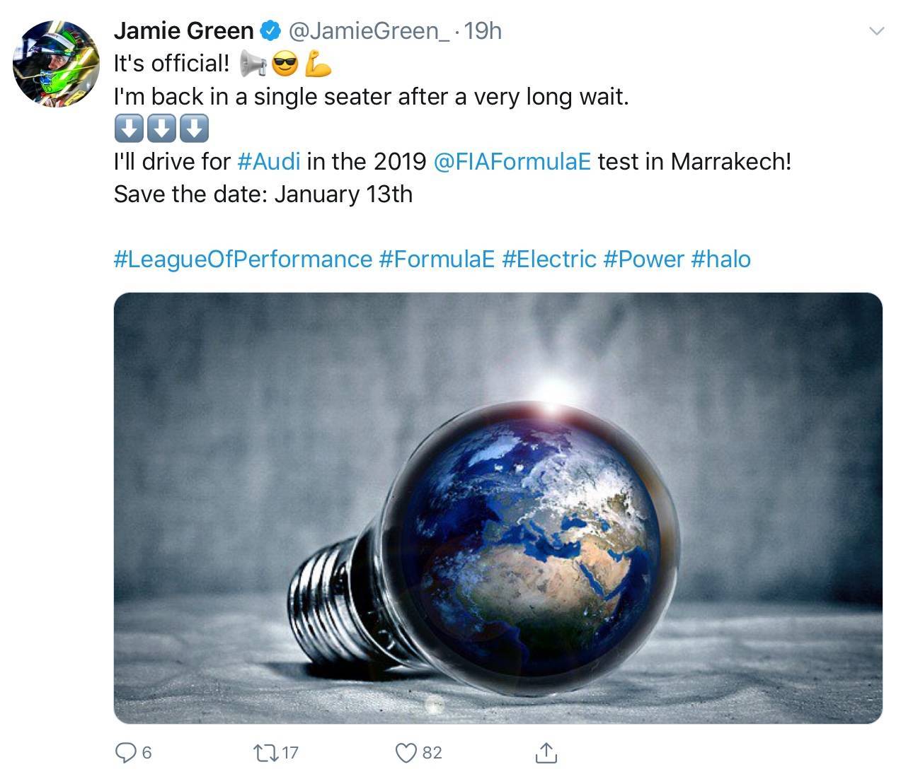 Jamie Green Formula E Twitter