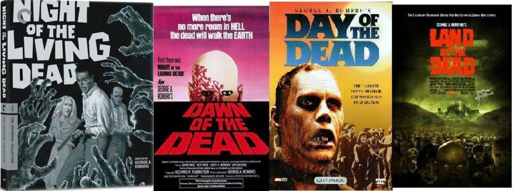 (Copertine dei film appartenenti alla saga dei morti viventi di George A. Romero)