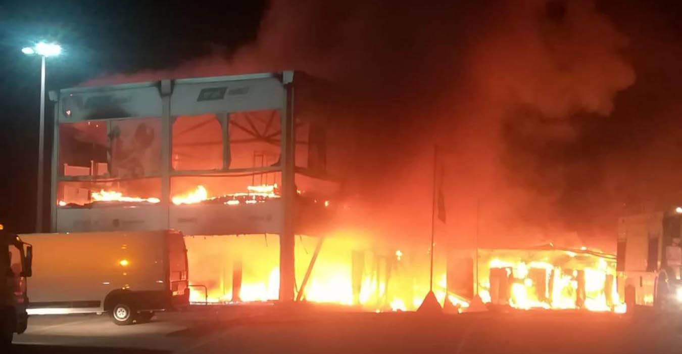 MotoE incendio a Jerez - Il momento dell'incendio