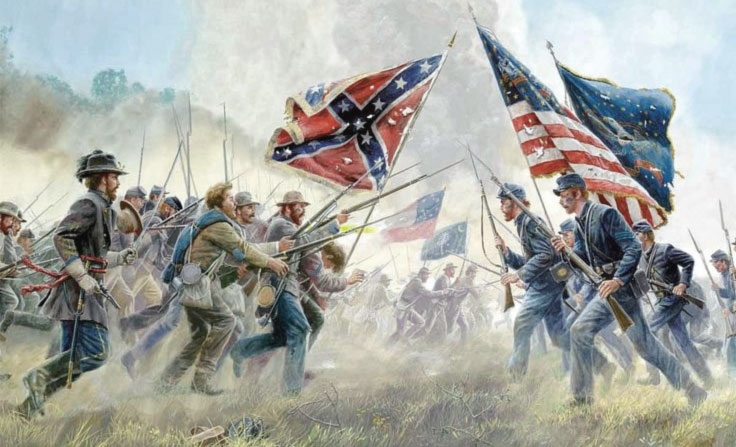 Il confine tra tragedia e pace - Dipinto che rappresenta la Guerra di secessione americana - immagine dal web