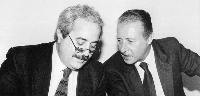 Giovanni Falcone e Paolo Borsellino. Falcone moriva a Capaci il 23 maggio del 1992