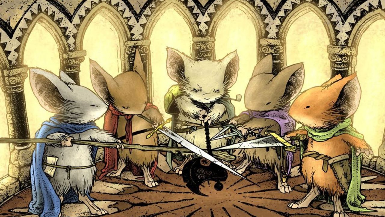 Illustrazione dal fumetto "Mouse Guard".