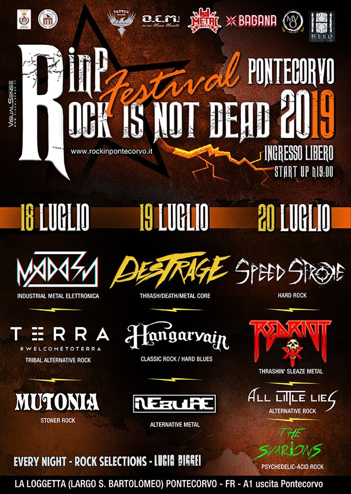 Line-up 2019 - fonte: Rock in Pontecorvo
