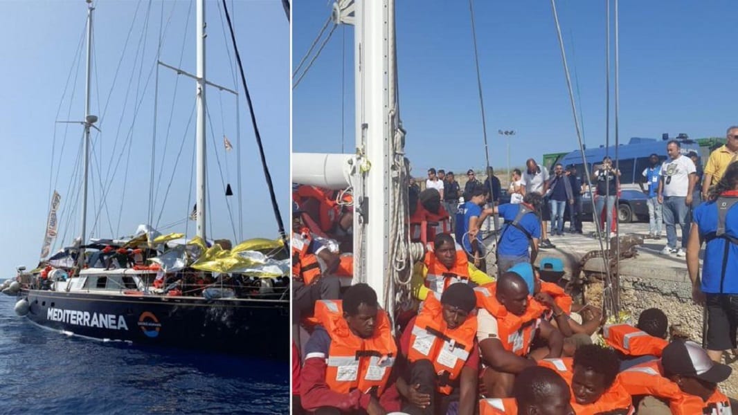 Il veliero Alex attracca a Lampedusa, sbarcano i migranti. Salvini: “E’ attacco al governo”