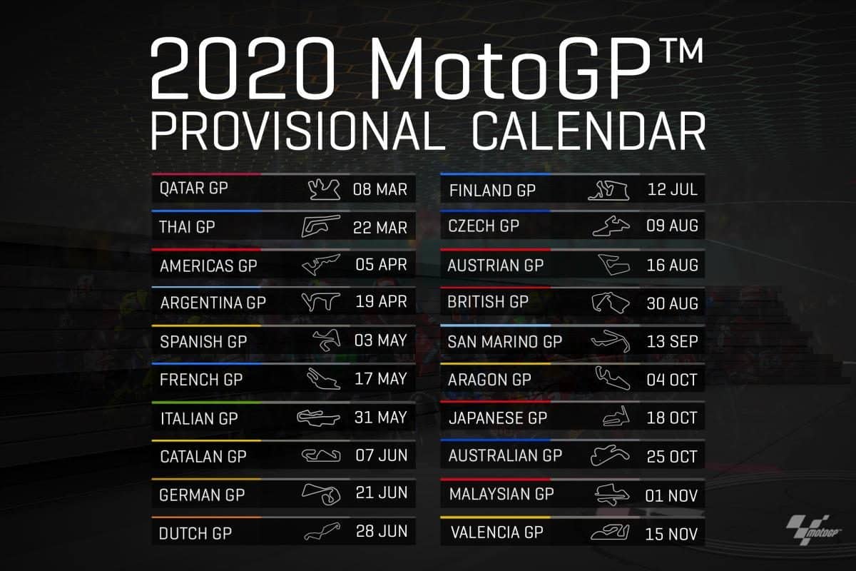 motogp calendario stagione 2020