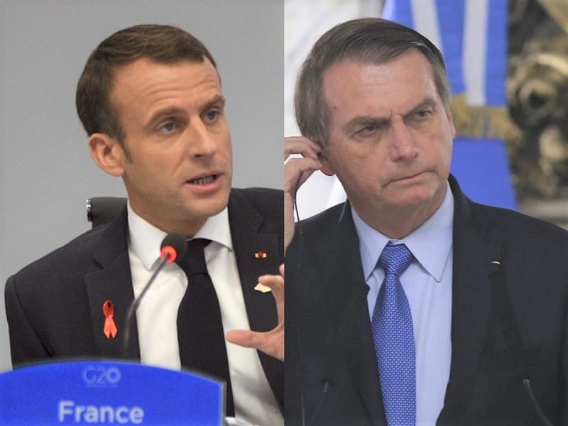 Macron, Brigitte Macron e Bolsonaro