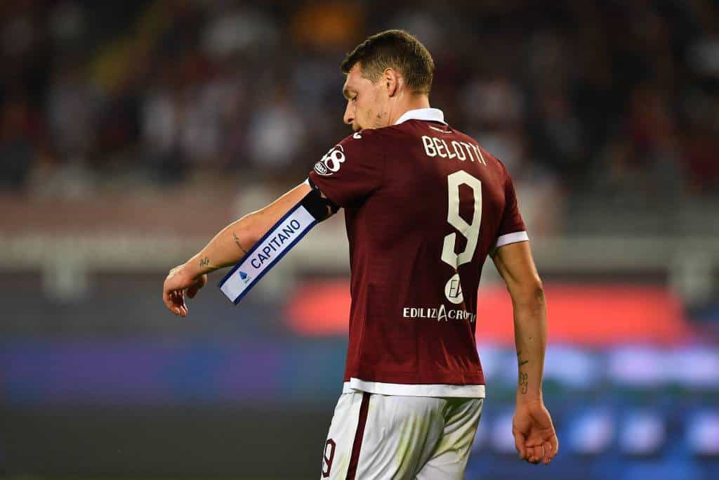 Andrea Belotti nella sfida persa con il Lecce dal Torino