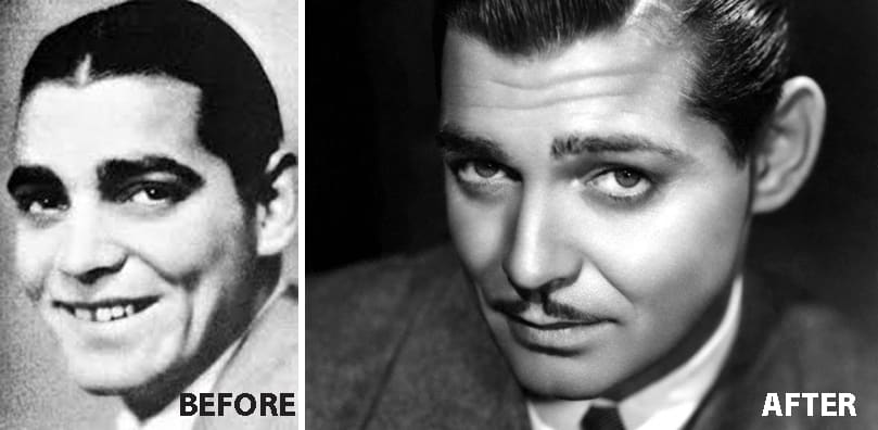 Clark Gable prima e dopo il rinnovo della sua immagine - immagine web