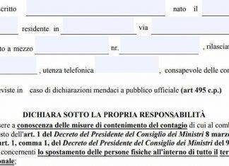 Coronavirus, cambia modulo autocertificazione