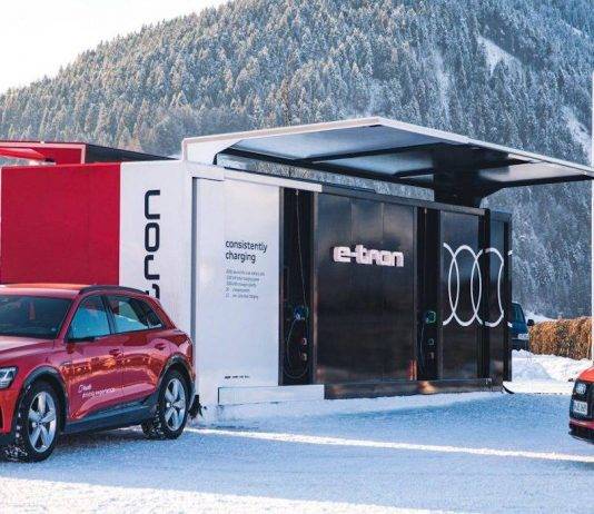 Audi e-tron, ecco il container con il sistema di ricarica Audi e-tron