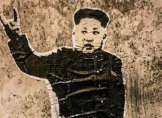 Kim Jong-un: street-art di Laika accanto alle pompe funebri Taffo Kim Jong-in street-art, murales di Laika a Roma vicino Taffo, agenzia di pompe funebri