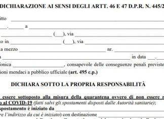 Il modello della nuova autodichiarazione scaricabile