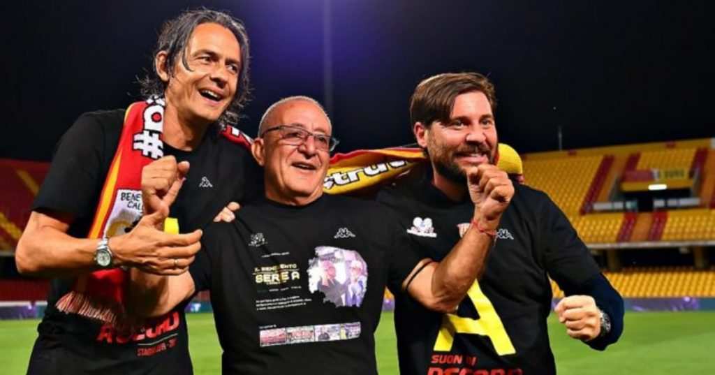 Benevento-Inzaghi-Vigorito-Foggia (LaPresse)