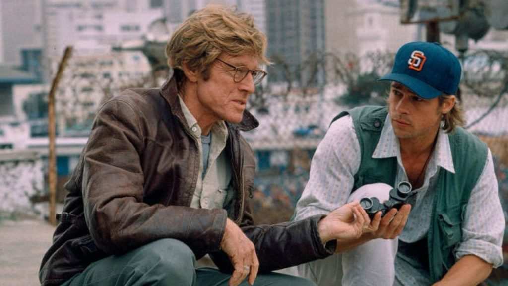 Robert Redford e Brad Pitt sul set di Spy Games - Photo Credits: comingsoon.it