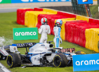 F1 GP Belgio: Giovinazzi e Russell incidente da paura Belgio Russell Giovinazzi incidente