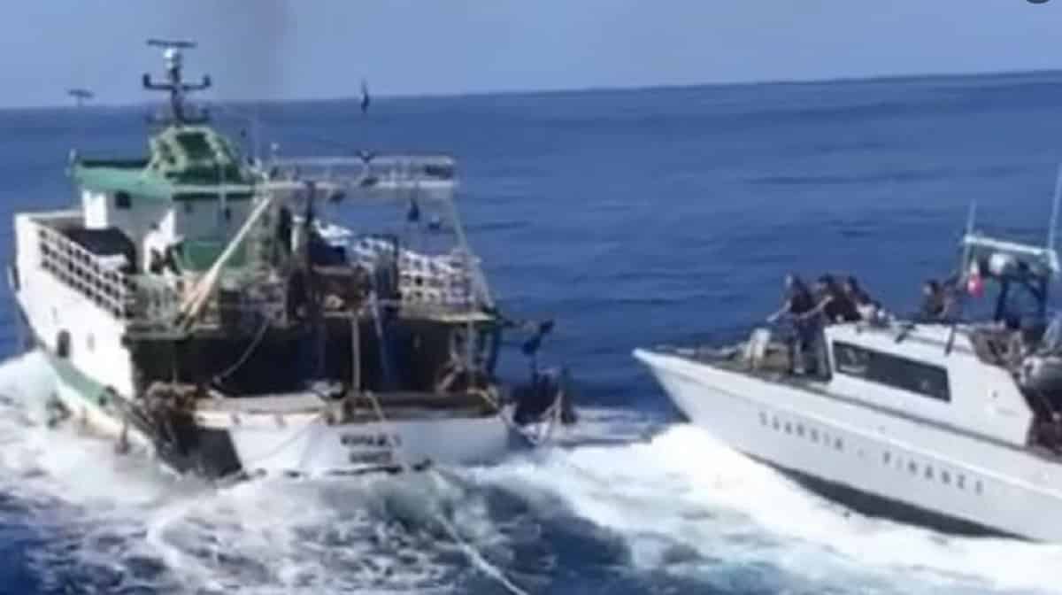 Peschereccio tunisino sperona una motovedetta italiana: aperto il fuoco