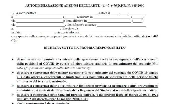 autocertificazione