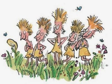 La Fabbrica di cioccolato. Gli Umpa Lumpa dell'illustratore Quentin Blake. Photo credits: web.