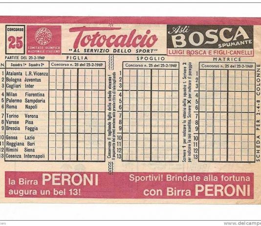 Il 13 al Totocalcio viene introdotto 70 anni fa