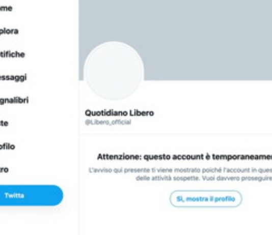 Twitter, limitato temporaneamente l’account del quotidiano Libero Libero, fonte meteoweek.com