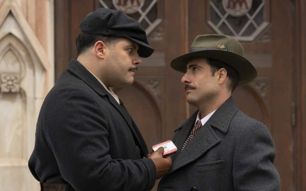 FARGO -- "The Land of Taking and Killing" - Year 4, Episode 2 (Airs September 27) Pictured: Salvatore Esposito as Gaetano Fadda, Jason Schwartzman as Josto Fadda. Photo Credits: Elizabeth Morris/FX