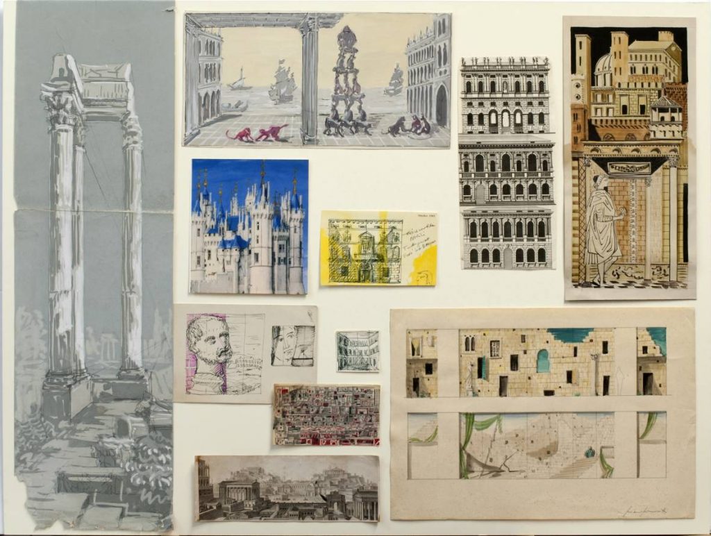 Piero Fornasetti: Bozzetti per paraventi, Anni Cinquanta - Photo credits: studioesseci.net
