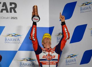 Fabio Di Giannantonio sul podio, quando la motivazione è tutto Fabio di Giannantonio sul podio del Qatar