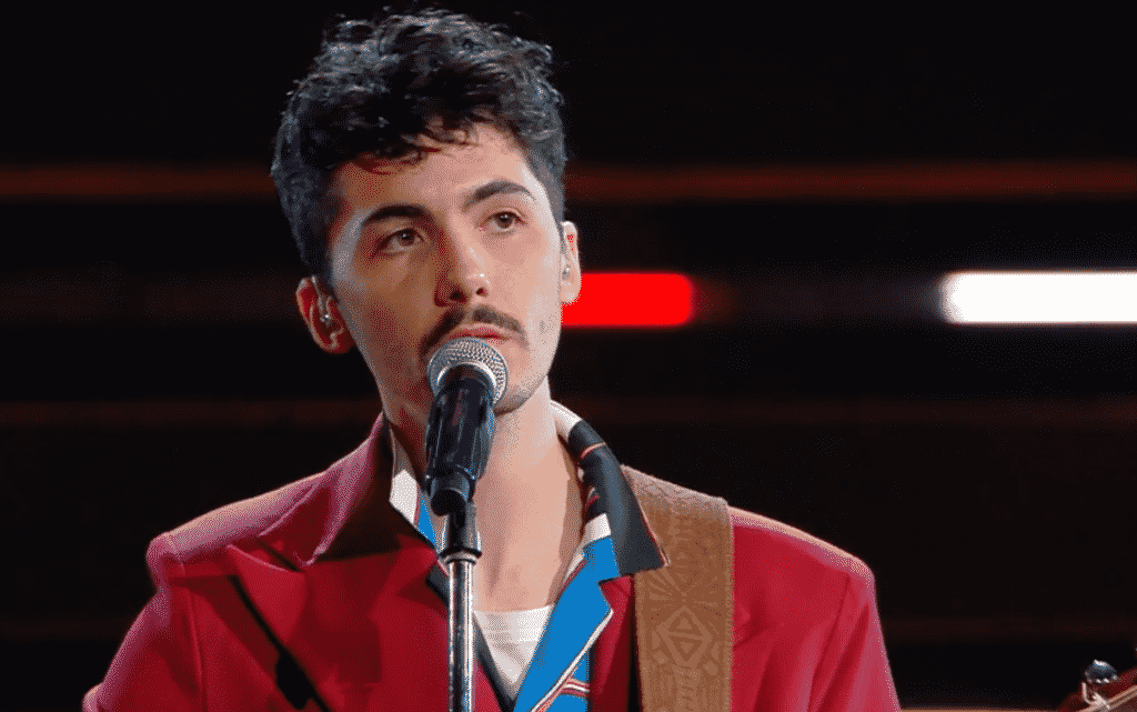 Sanremo 2021 seconda serata , Fulminacci con "Santa Marinella" - Photo Credits immagine Rai