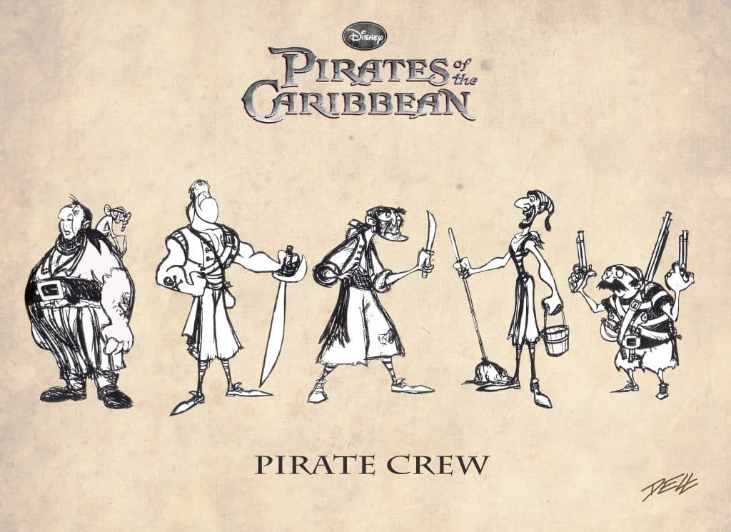 Uno schizzo di un'ipotetica versione animata di Pirati dei Caraibi.