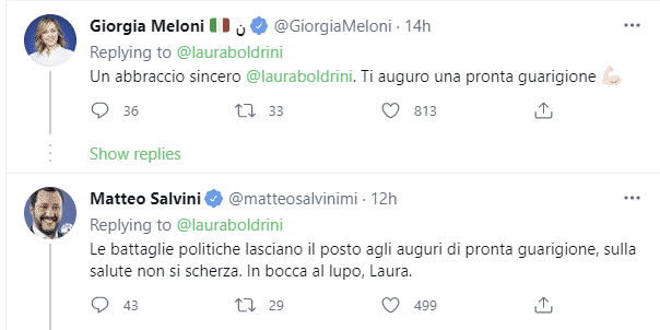 Commenti a Boldrini - Photo Credits: Twitter