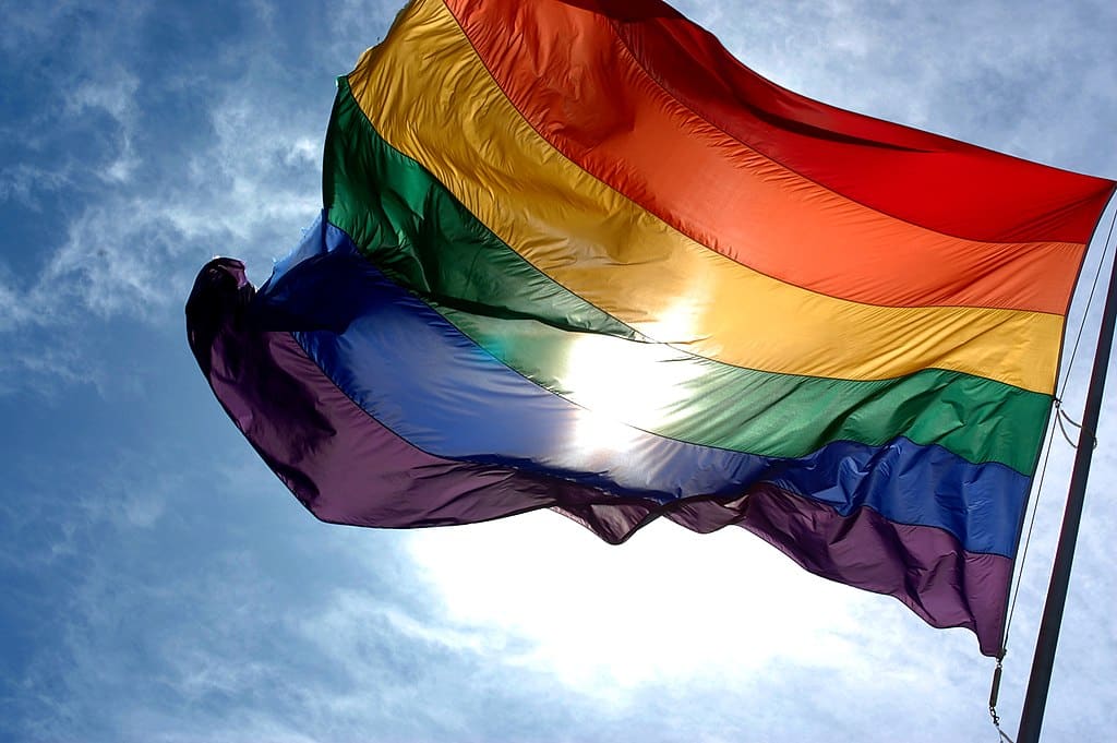 Omosessualità, la bandiera arcobaleno usata per appresentare la comunità LGBTQ+ - Photo Credits: wikipedia