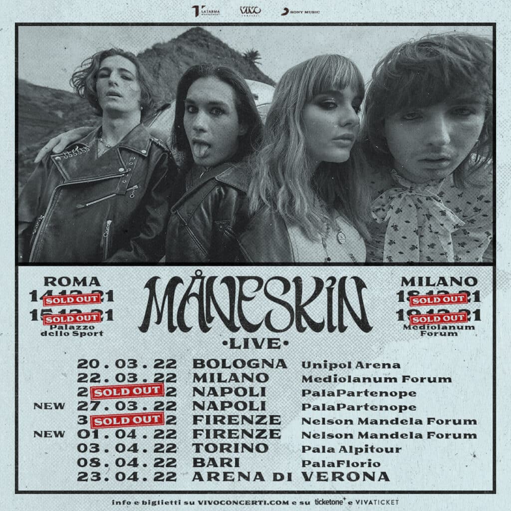 Il Tour dei Maneskin - credit: ufficio stampa