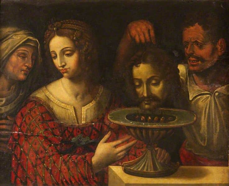 Salomè riceve la testa del Battista  Luini, Bernardino olio su tavola, 1525, Gallerie degli Uffizi, Firenze  photo credit: www.pinterest.fr