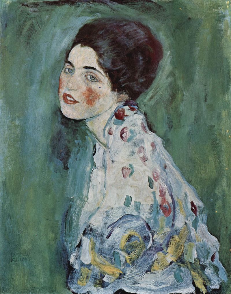 Klimt, ritratto di signora, opera dell'ultimo periodo, 1916 1917