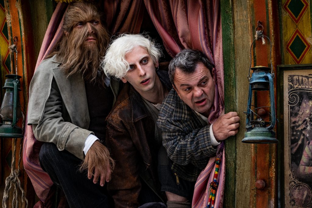 Claudio Santamaria, Pietro Castellitto e Giancarlo Martini in "Freaks Out"- Photo credits: ufficio stampa La Biennale di Venezia 
