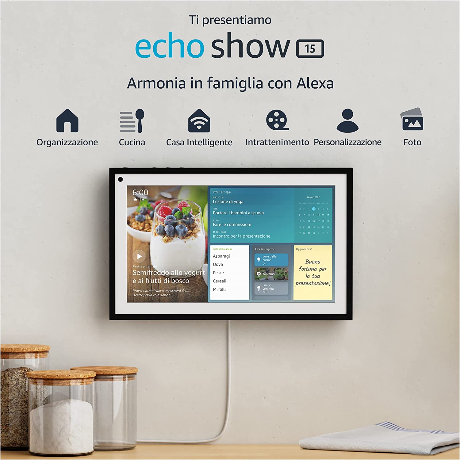 Amazon annuncia Echo Show 15: Alexa diventerà un quadro