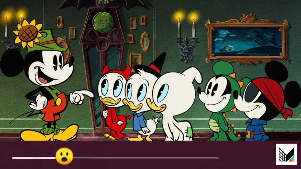 Scena da "The Scariest Story Ever - A Mickey Mouse Halloween Spooktacular" su Disney Plus.