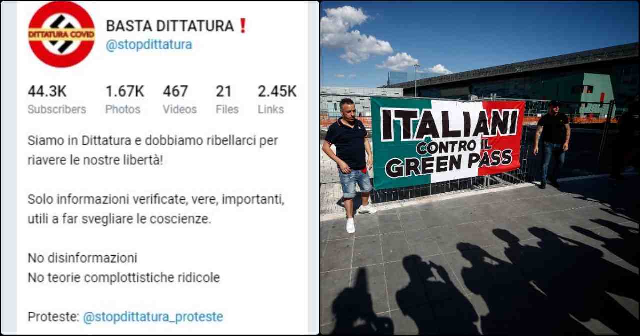 No vax, in corso blitz contro Basta Dittatura