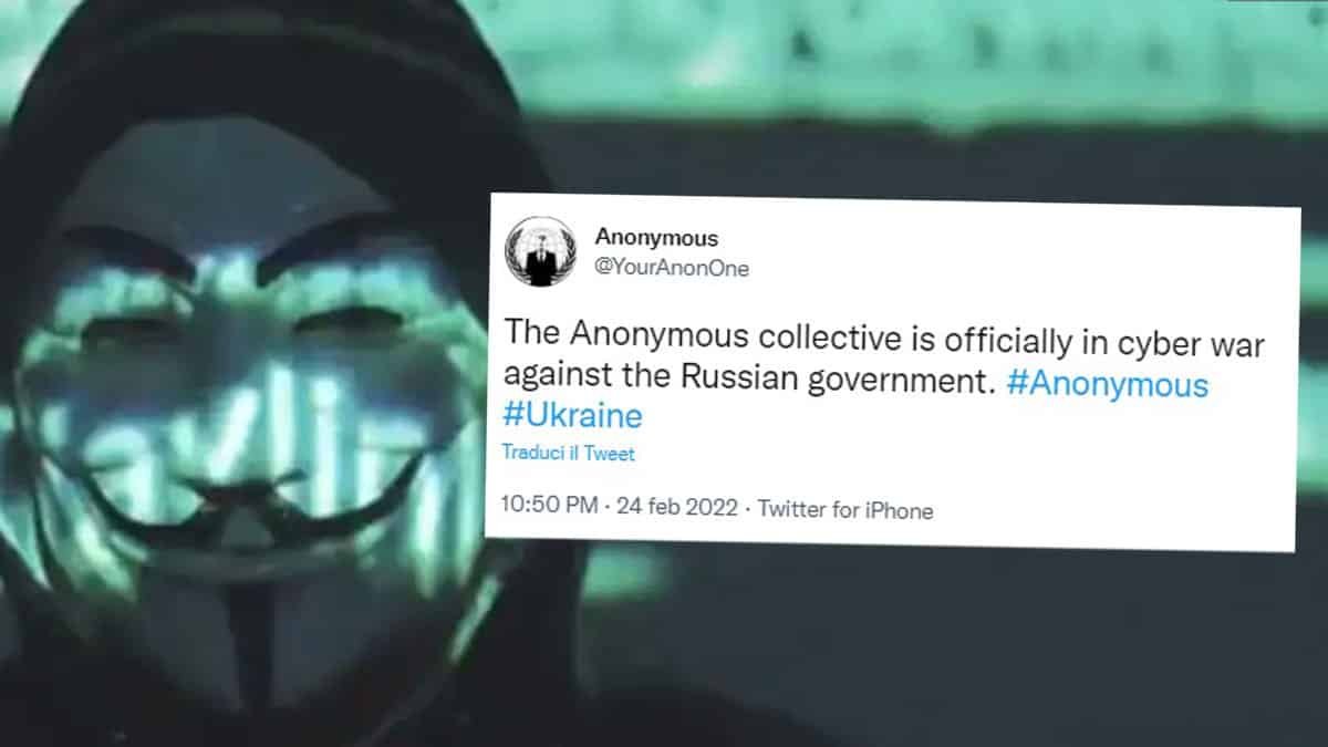 Ucraina, Anonymous dichiara guerra alla Russia: attaccati il sito del Cremlino e del media RT