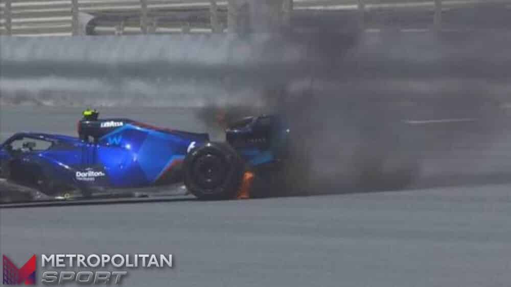 Williams in fiamme durante il secondo giorno di test in Bahrain