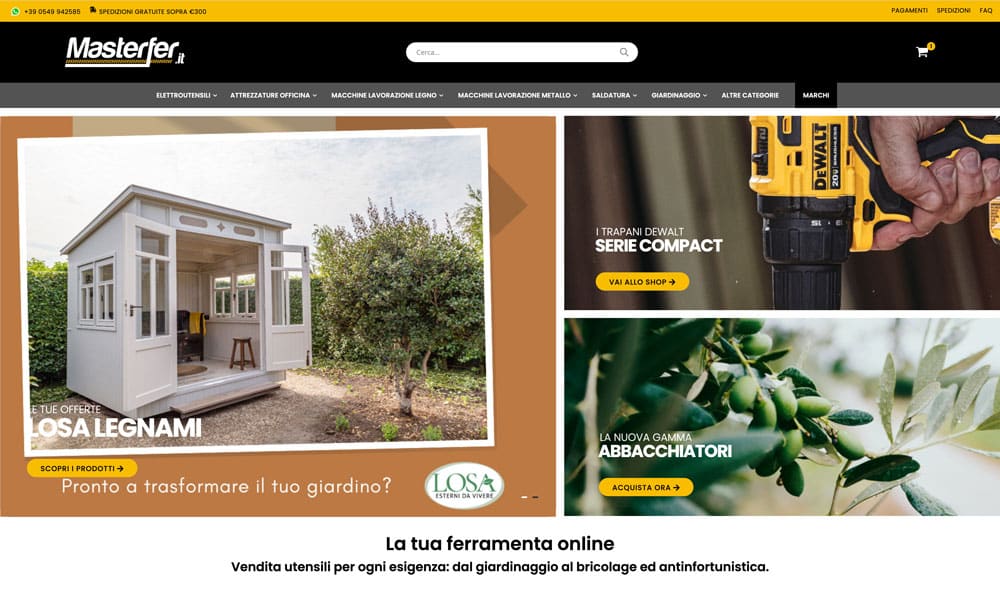 Masterfer.it, la tua ferramenta online con spedizioni 24/48 ore e pagamenti sicuri