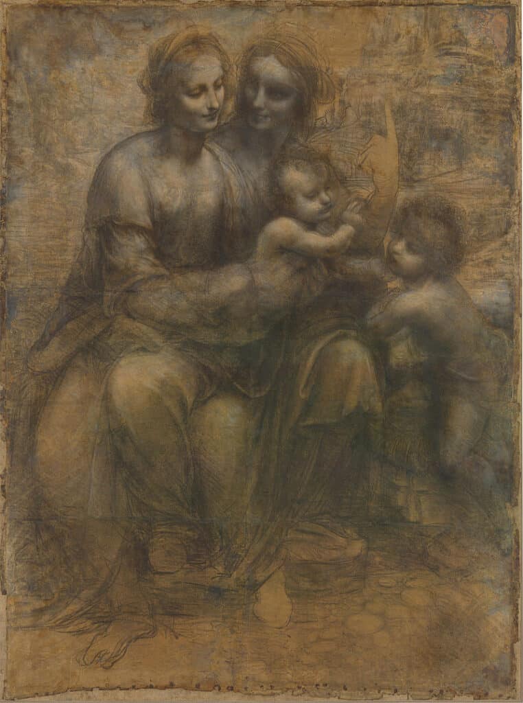 Il Cartone della Madonna con Bambino, Sant'Anna e San Giovannino_photocredit:wikipedia