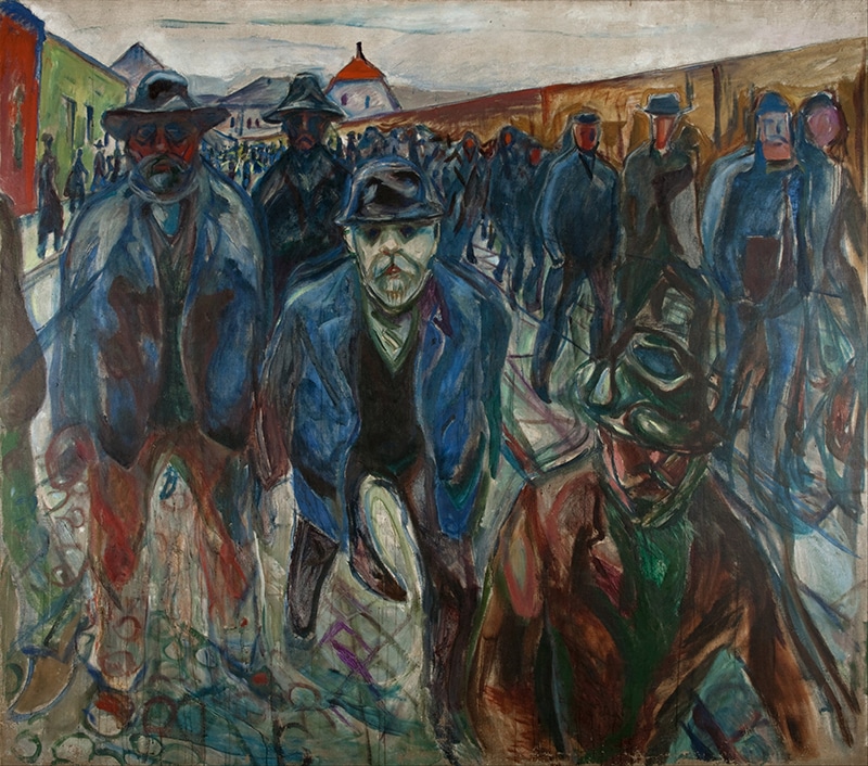 Lavoratori di ritorno verso casa, Munch, 1913/14_photocredit:wikipedia