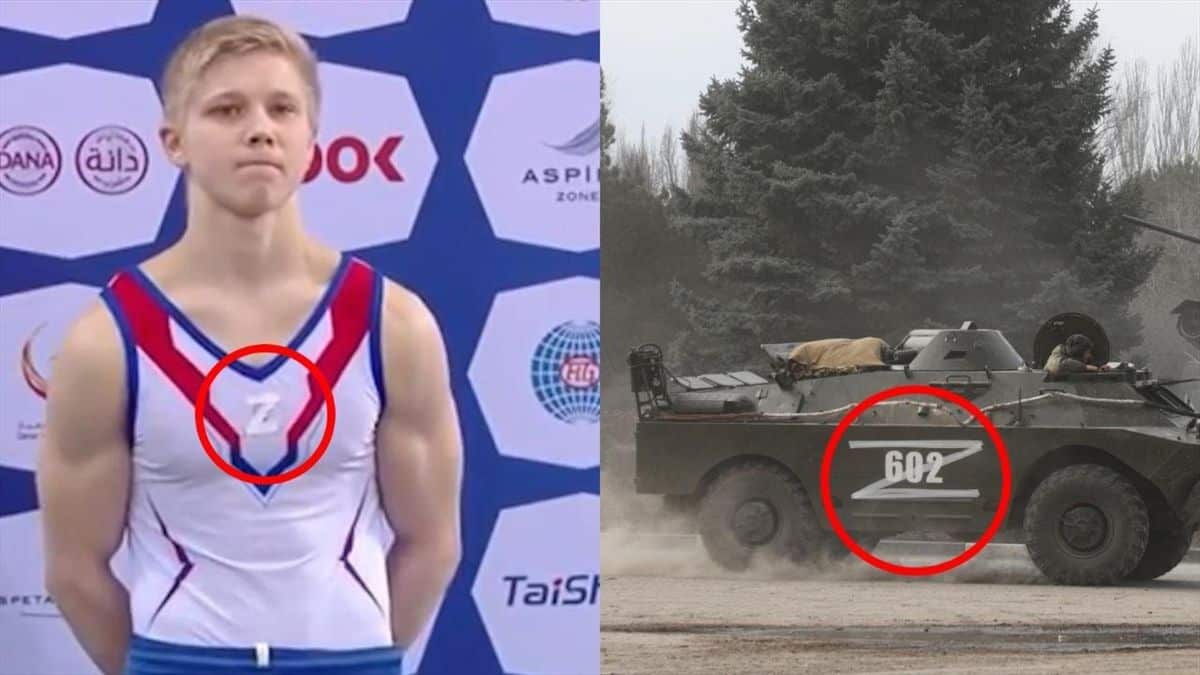 Sul podio con il simbolo Z: il ginnasta russo è stato squalificato