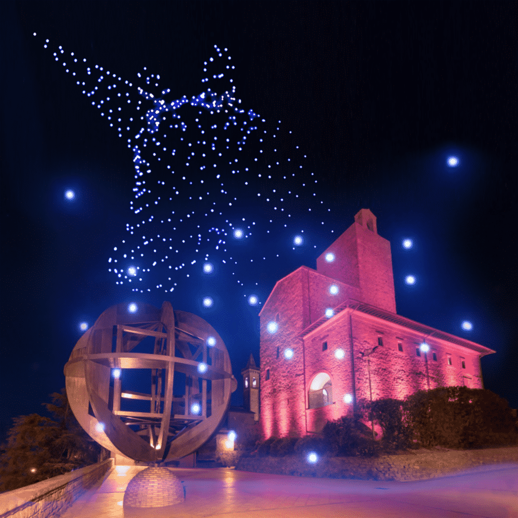 Flotte di droni illumineranno i cieli di Vinci per la Festa dell’Unicorno