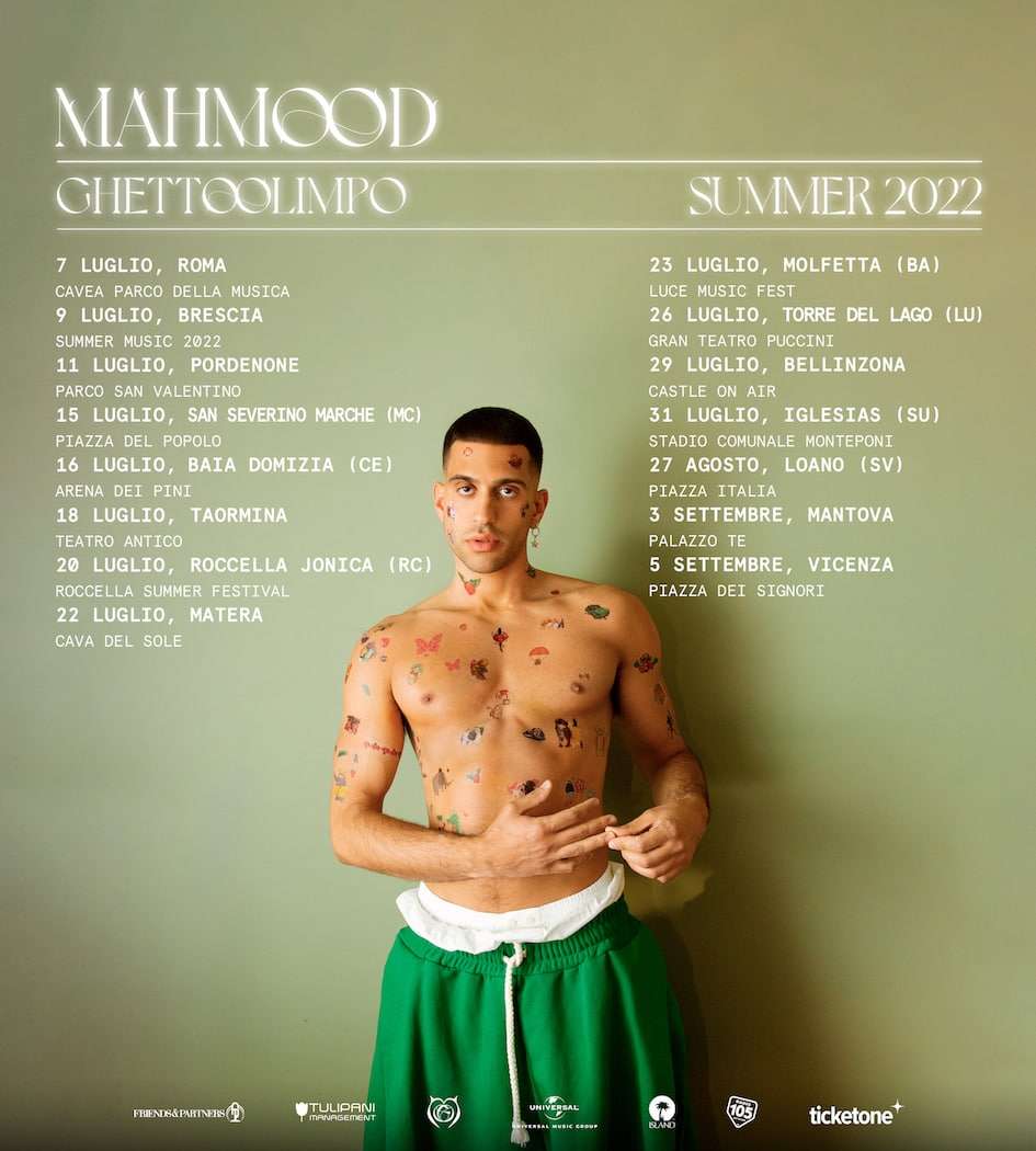 Mahmood, al via il GHETTOLIMPO SUMMER TOUR a partire dal 7 Luglio Mahmood - UFFICIO STAMPA WORDS FOR YOU
