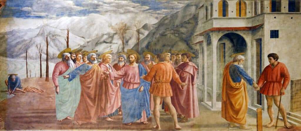 Il Tributo dipinto di Masaccio, Cappella Brancacci, Santa Maria del Carmine, Firenze
credits: flonchi.org