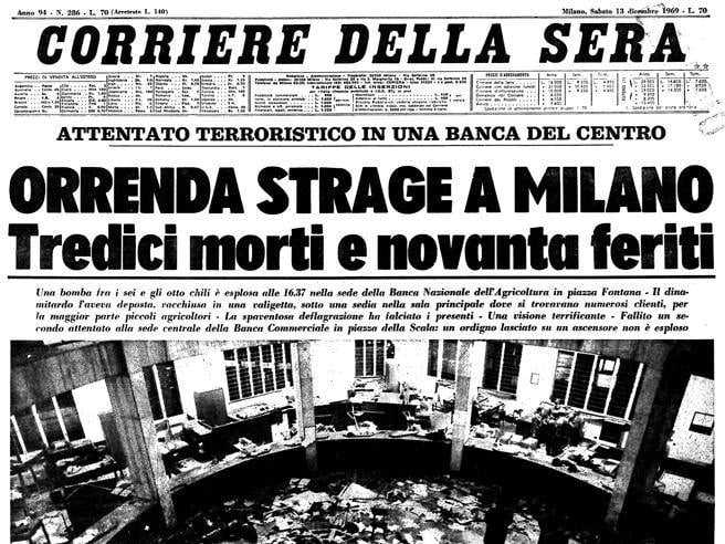 Anniversario della Strage di Piazza Fontana e rimasugli di cultura fascista