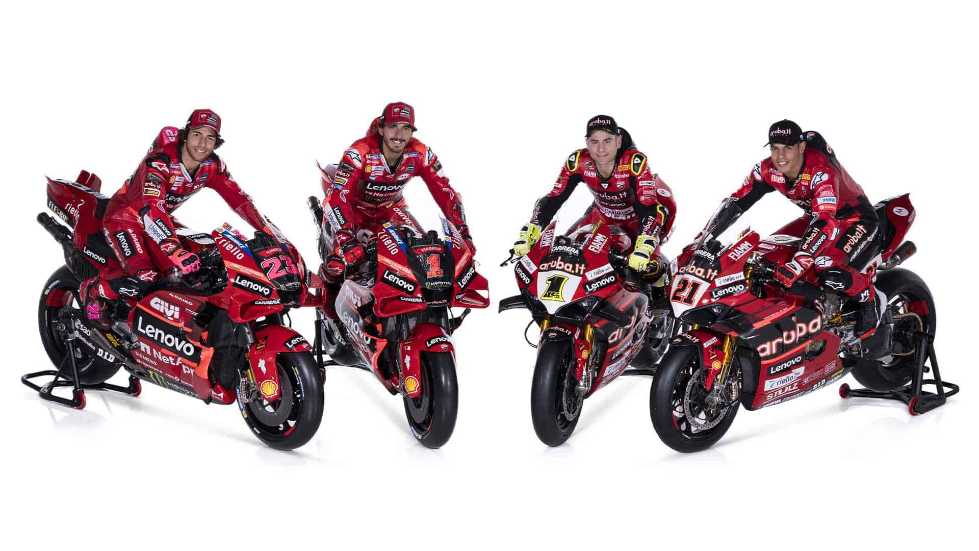 Ducati, due numeri uno scortati dai “rivali” di box